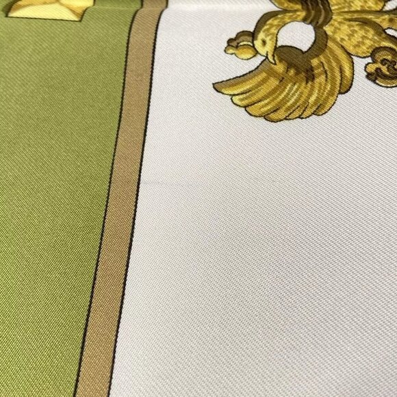 100% Authentic HERMES Carre 90 Cream Khaki Multi Scarf 225-12124 - Picture 3 of 4
